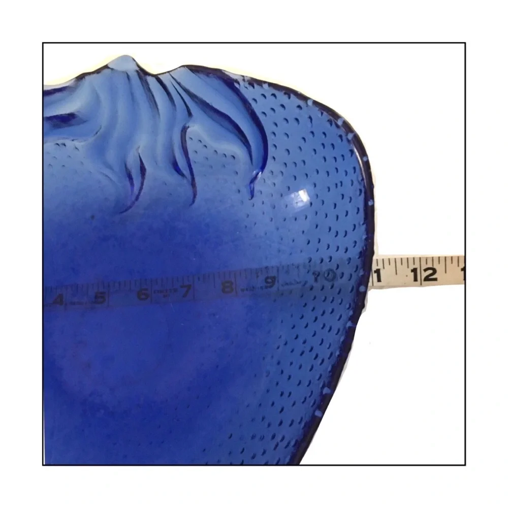 Vintage Strawberry Hobnob Glass Bowl in Cobalt Blue